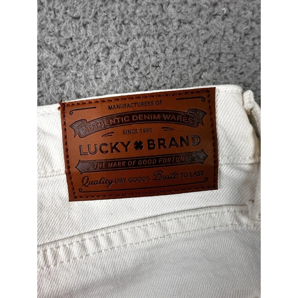 Lucky Brand 223 Straight Jeans Mens 34x30 White Denim NWT